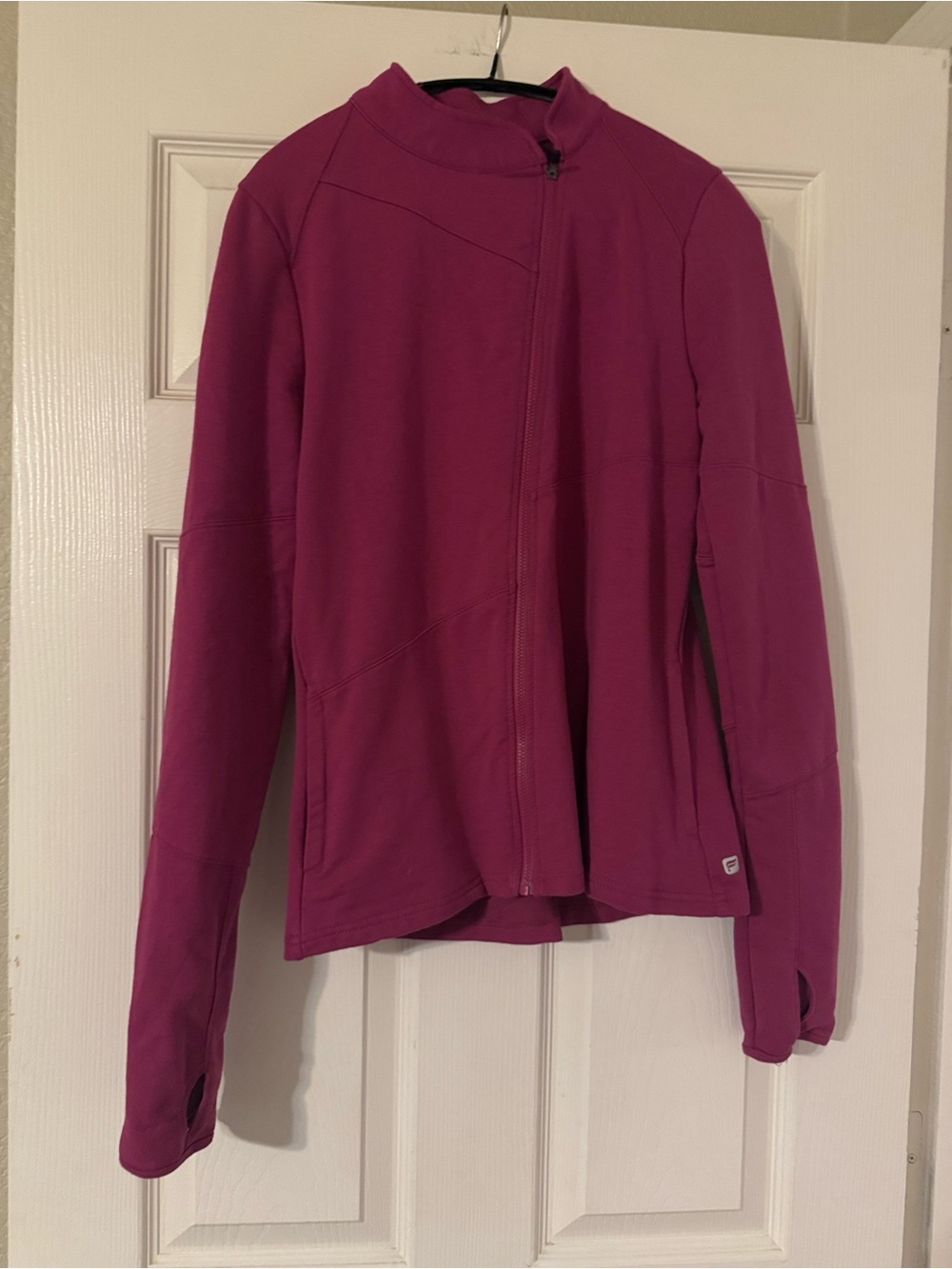 JustFab Magenta Full-Zip Utility Jacket